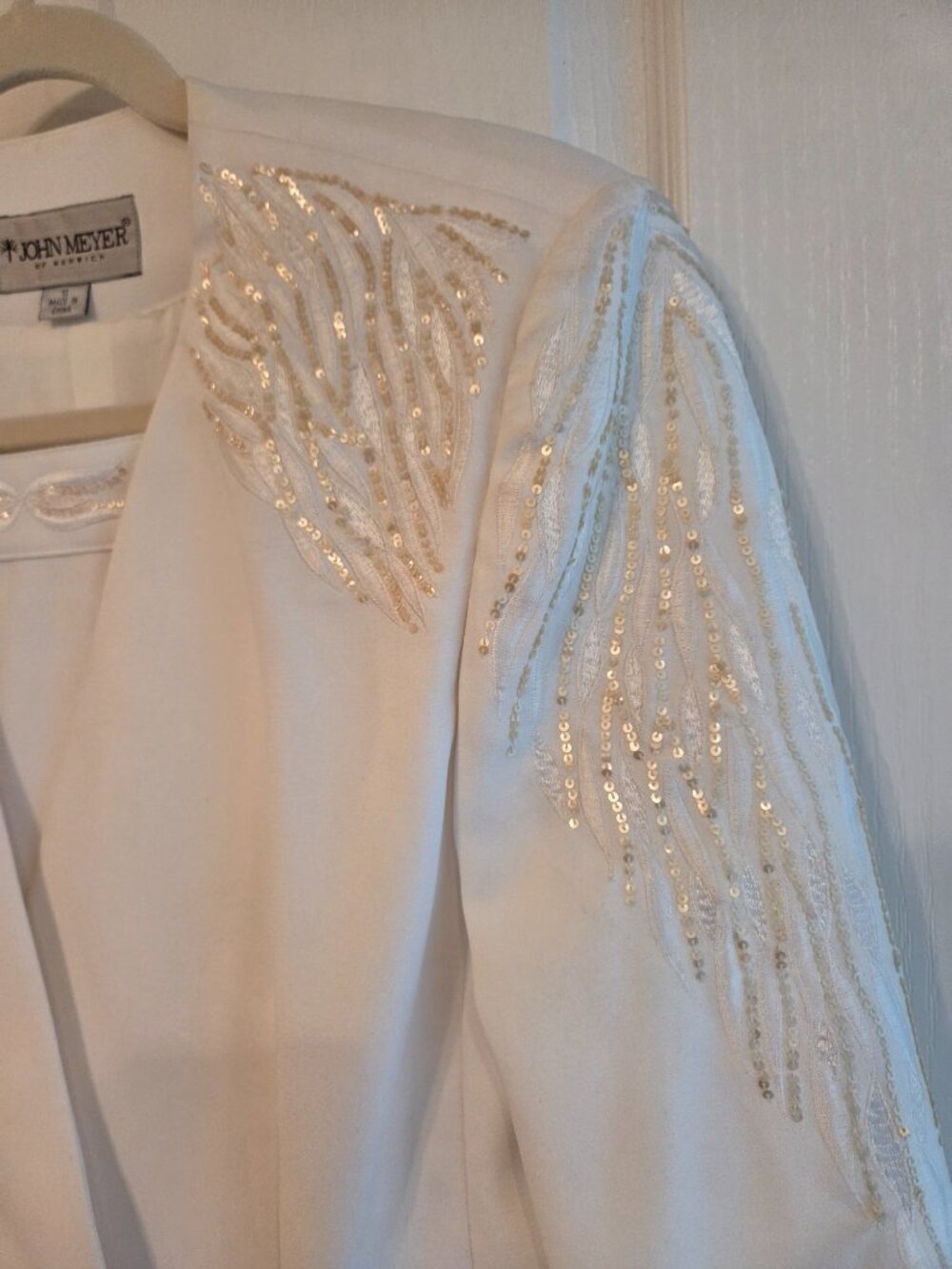 John Meyer of Norwich Ivory Beaded Formal Suit Set Size 10 - Picture 3 of 7